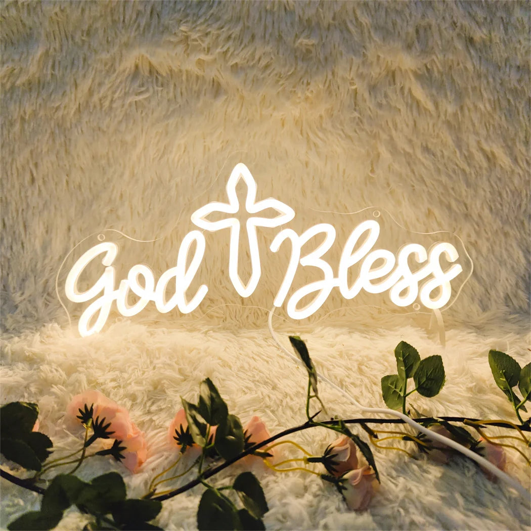 God Bless  LEDネオンサイン（ネオン看板） USB電源