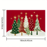 イベント・クリスマス装飾｜赤いクリスマスツリープレースマットセット4枚組