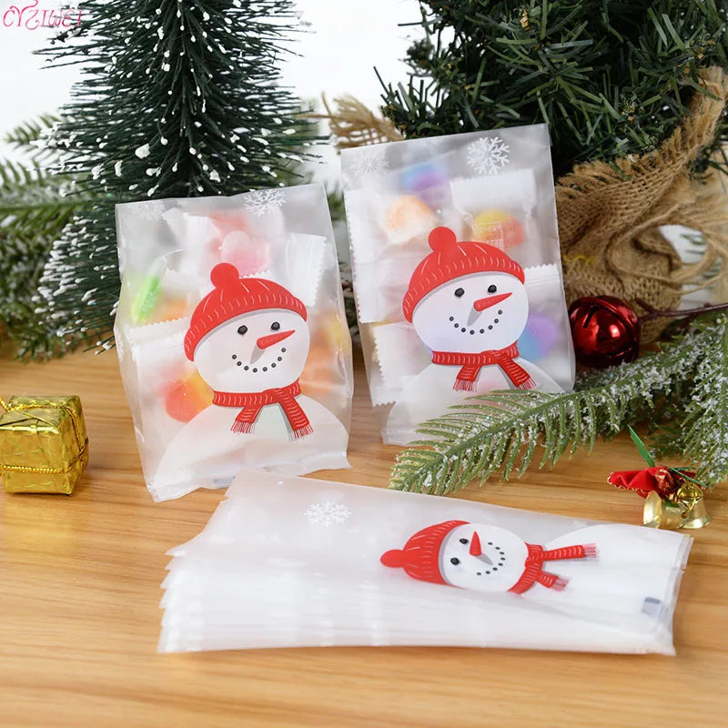 イベント・クリスマス装飾｜ビニール製スノーマン柄ギフトバック(50個入 )
