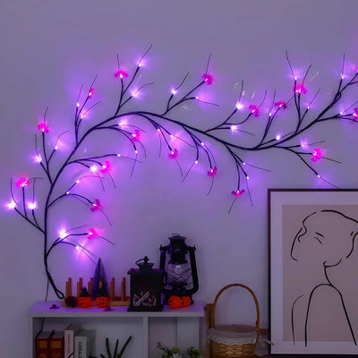 【イベント・パーティー装飾】LED パンプキン＆クモの巣型ストリングライト｜誉PRINTING