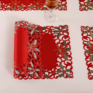 イベント・クリスマス装飾｜刺繍テーブルクロス 1/2/4/6枚セット