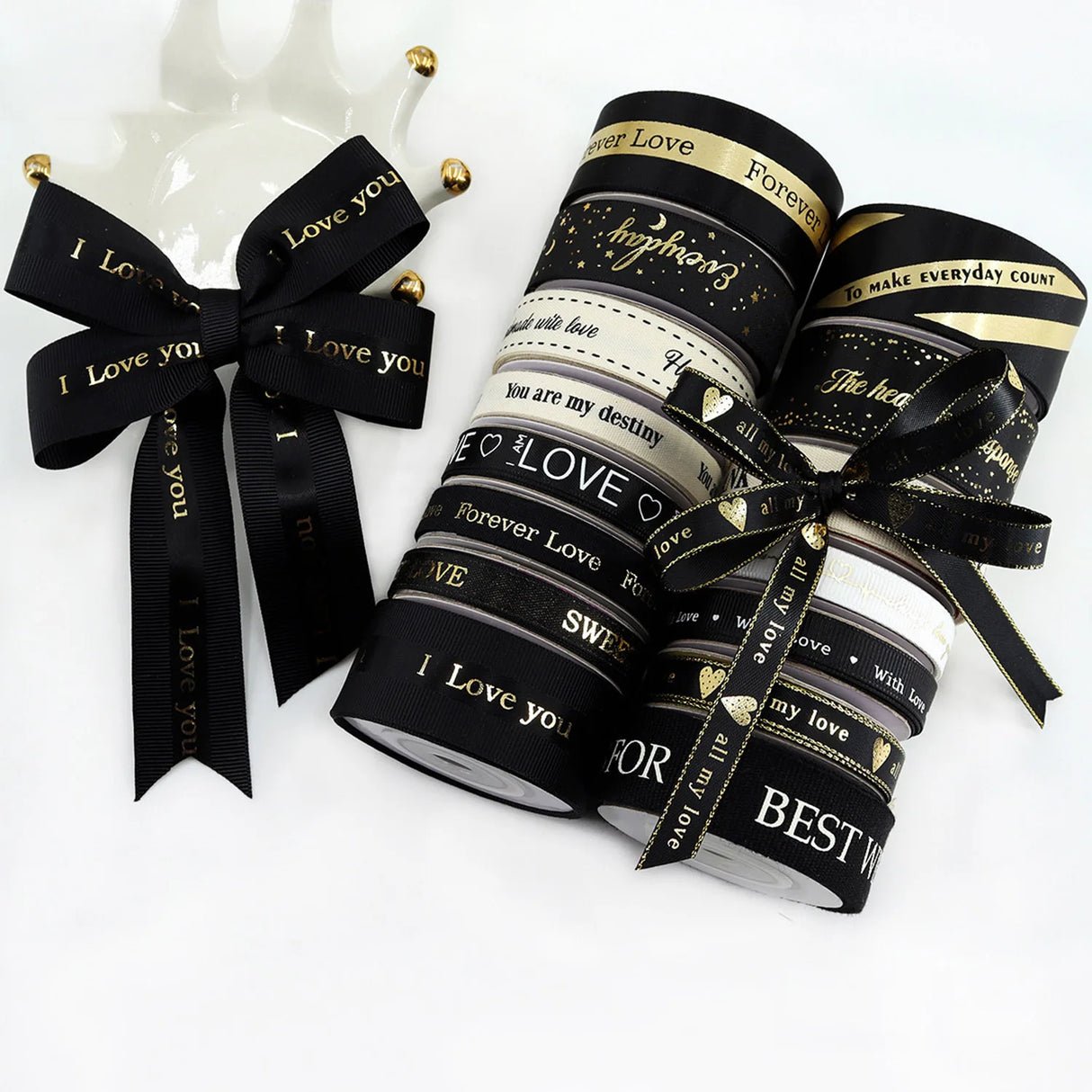 バレンタインデー用ハート柄片面プリントリボン