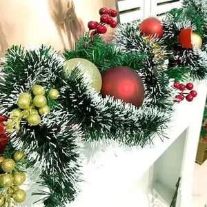 イベント・クリスマス装飾｜ティンセル リボンガーランド 緑白