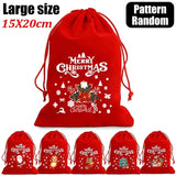 イベント・クリスマス装飾｜クリスマス柄ベルベット巾着バッグセット(XS/S/M/L)
