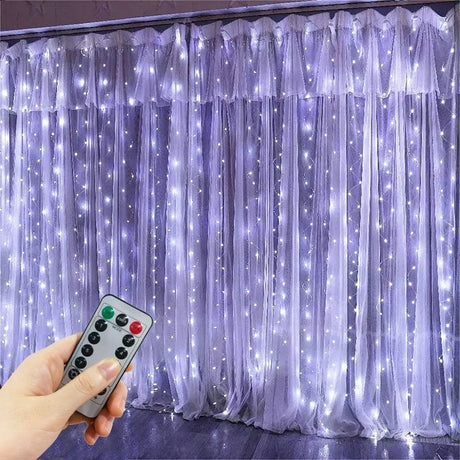 【イベント・クリスマス装飾】LEDカーテンライト USB接続(幅3M/4M/6M)