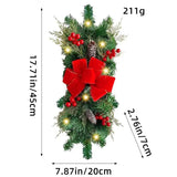 イベント・クリスマス装飾｜赤いラタンリボンのLEDリース