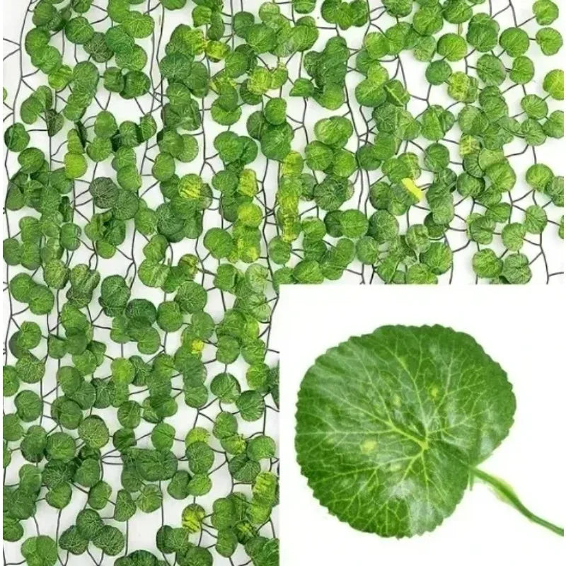 人工植物・グリーンアイビーリーフ・フェアリーライトガーランド・シルク製