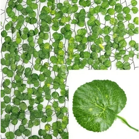 人工植物・グリーンアイビーリーフ・フェアリーライトガーランド・シルク製