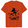 イベント・ハロウィングッズ｜レディース ハロウィン魔女柄Tシャツ (S～XXL)