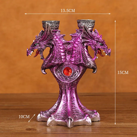 イベント・ハロウィングッズ｜中世ドラゴン樹脂製キャンドルスタンド