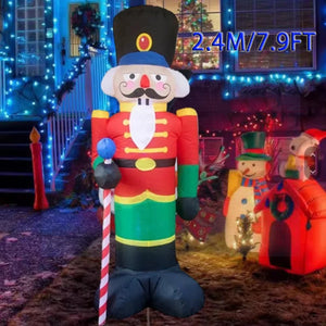 イベント・クリスマス装飾｜LEDライト付きくるみ割り人形 2.4m