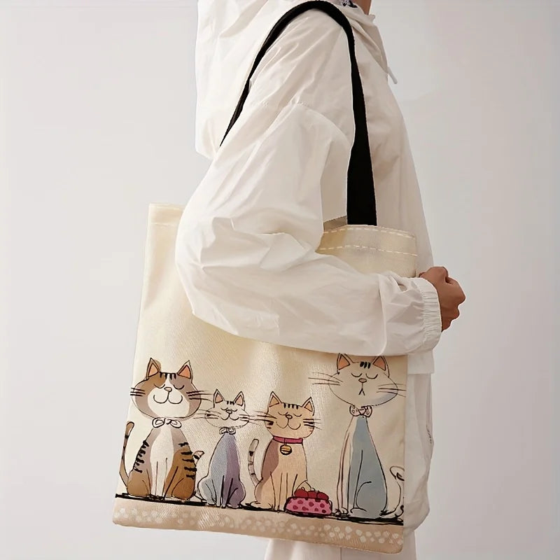 |ノベルティ用品 | かわいい子猫柄プリントバッグ | 35x40c