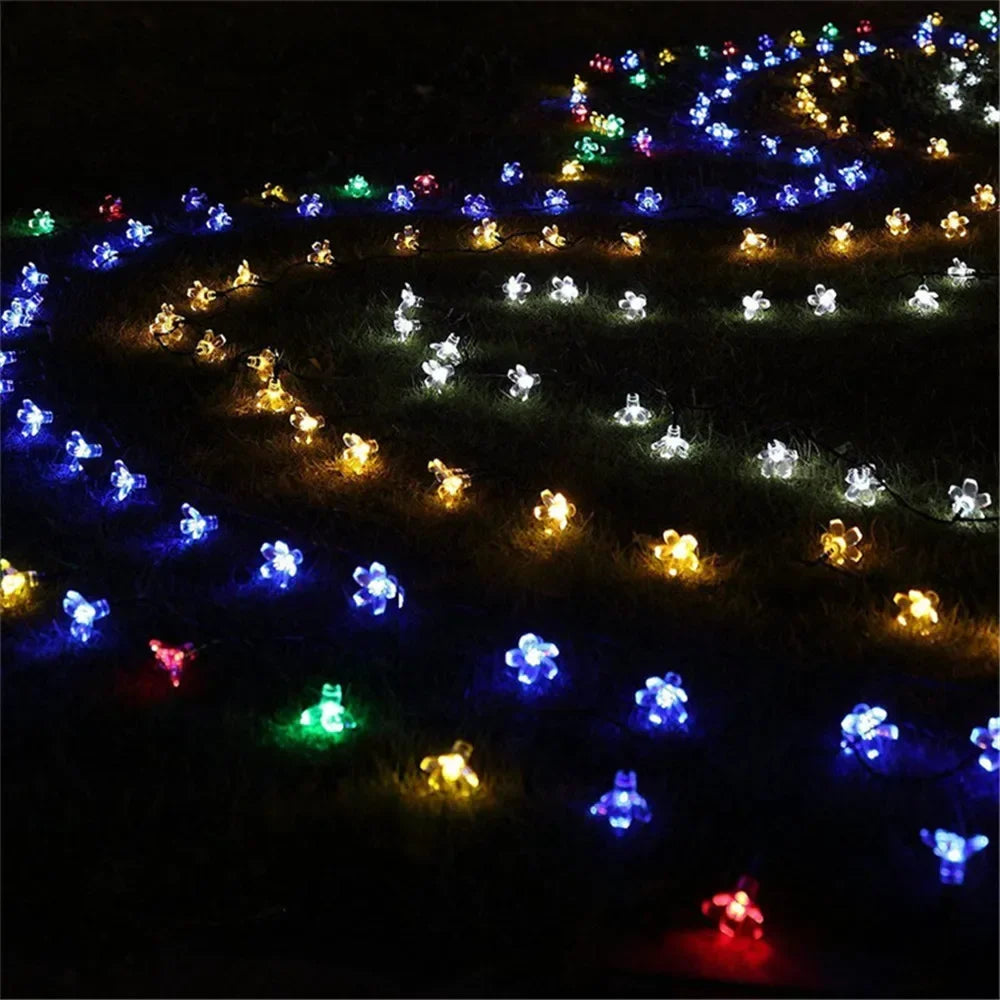 イベント・パーティー装飾｜防水ソーラー式LEDチェリーフラワーライト(5M/7M/12M)