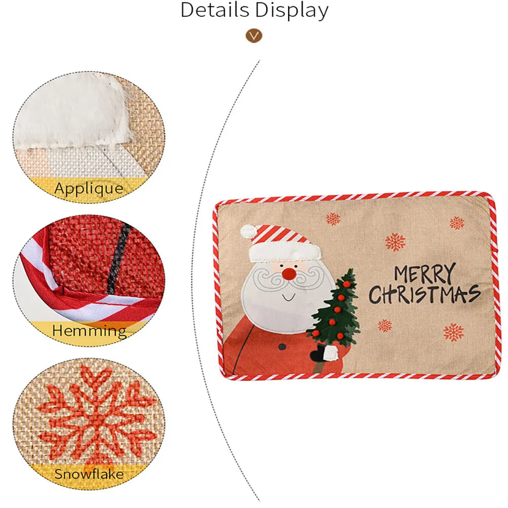 イベント・クリスマス装飾｜刺繍プレースマット 雪だるまモチーフ