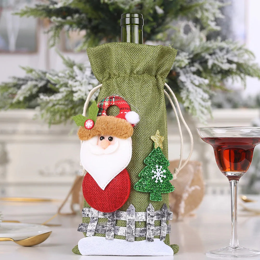 イベント・クリスマス装飾｜ギフト用クリスマス柄ワインボトルカバー