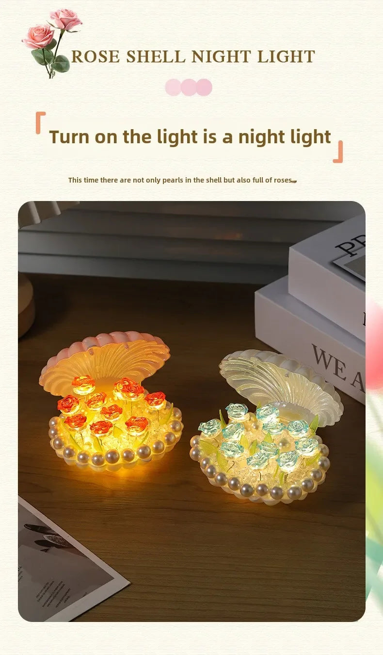 イベント・クリスマス装飾｜ハンドメイド シェル型ローズライトセット