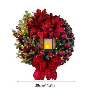 イベント・クリスマス装飾｜ランタン付きクリスマスリース 30cm