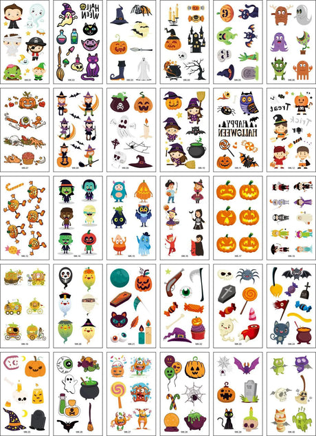 【イベント・ハロウィングッズ】ハロウィン用防水タトゥーステッカー(30枚セット)