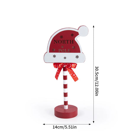 【 LEDライト】クリスマスデコレーション 木製ストリートサイン風 ライト