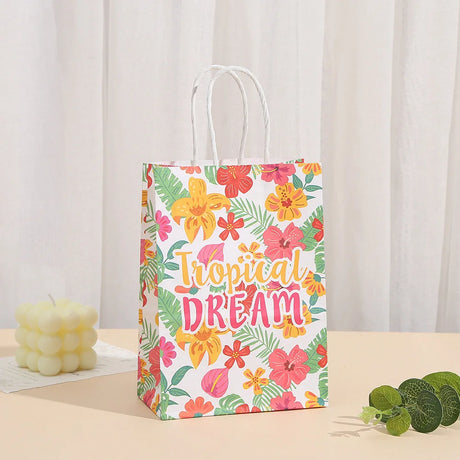 |ノベルティ用品 | ハワイアンプリントギフトバッグ 4個セット | 21x15x8cm