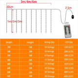 イベント・クリスマス装飾｜LEDカーテンライト USB接続(幅3M/4M/6M)