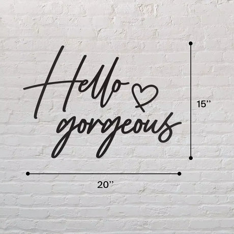 Hello Gorgeous サイン メタル ウォール デコレーション ピース モダン ファームハウス アリュール Hello ゴージャス ウォール アート 素敵な部屋の装飾に