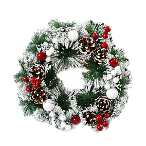 イベント・クリスマス装飾｜クリスマスリース 雪の結晶付きドア飾り