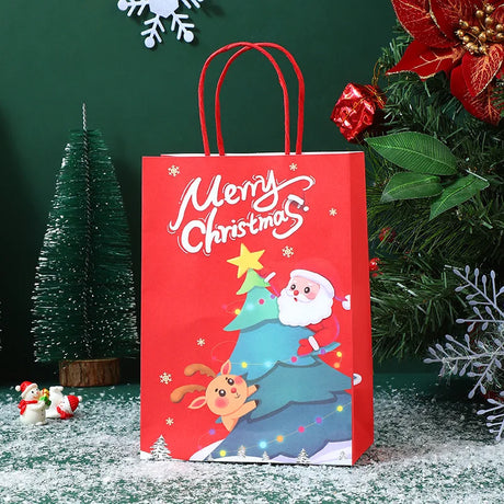 イベント・クリスマス装飾｜クリスマス柄クラフト紙バッグセット(S/M)