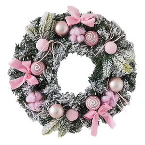 イベント・クリスマス装飾｜ピンクリボン付きクリスマスリース