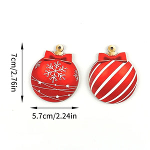 イベント・クリスマス装飾｜12個セット 木製クリスマスボールペンダント