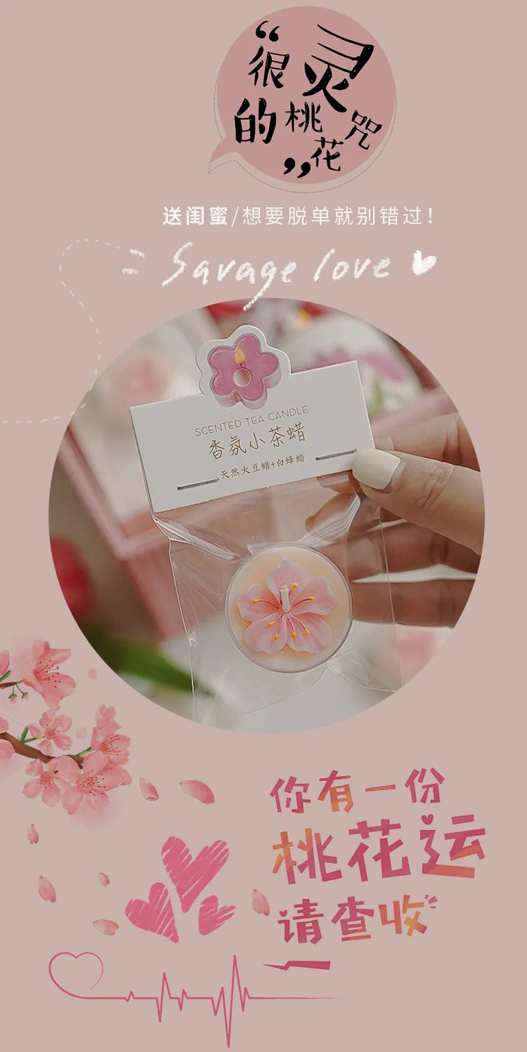 ピンクピーチブロッサム香りのティーライトキャンドル4個セット