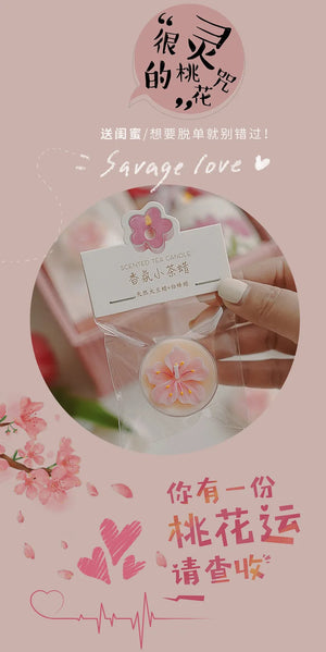 ピンクピーチブロッサム香りのティーライトキャンドル4個セット