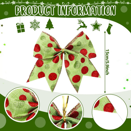 イベント・クリスマス装飾｜水玉リボン飾り 8個セット