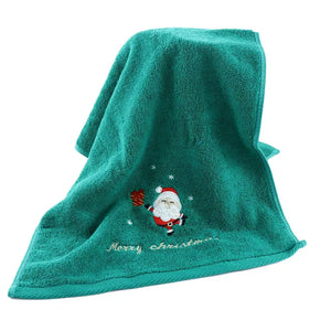 クリスマスグッズ・ ノベルティ用品｜クリスマス柄刺しゅう入りコットンタオル | 34×74cm