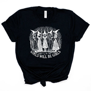 イベント・ハロウィングッズ｜レディース  ハロウィンヴィンテージ魔女柄 Tシャツ（S～3XL）