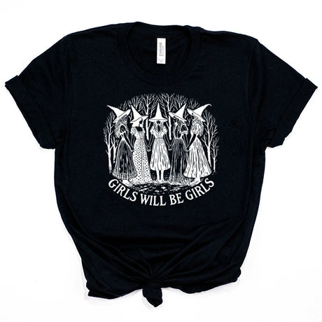 イベント・ハロウィングッズ｜レディース  ハロウィンヴィンテージ魔女柄 Tシャツ（S～3XL）