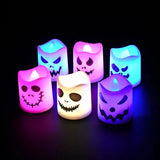 イベント・ハロウィングッズ｜LED ゴーストパンプキンキャンドル 6個セット