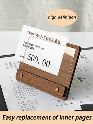 木製価格表示板・カードホルダースタンド