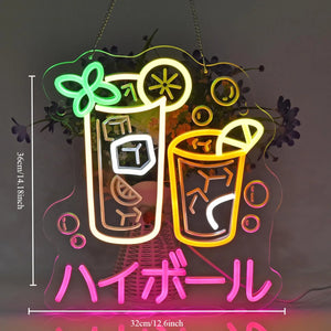 和風LEDネオンサイン(ネオン看板) ドリンク看板 居酒屋やカフェに 和風LEDネオンサイン(ネオン看板) ドリンク看板 居酒屋やカフェに