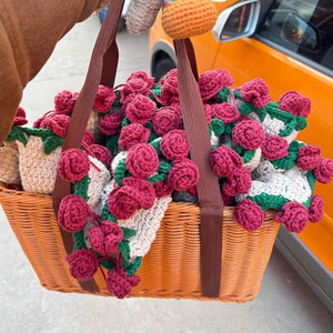 フラワーブーケデザインの軽量ニットブランケット