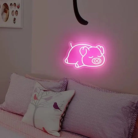 かわいい豚のLEDネオンサイン（ネオン看板） 調光可能