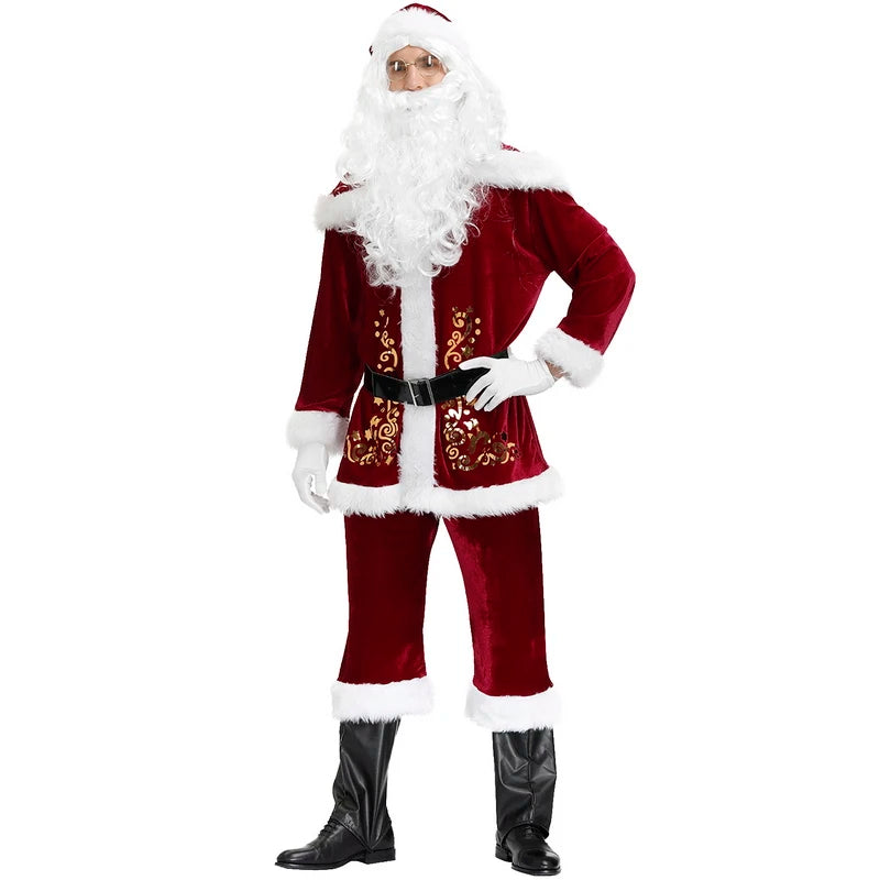 イベント・クリスマスグッズ｜大人用 サンタクロース衣装9点セット(M/L/2XL/3XL/4XL/6XL)
