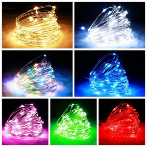 イベント・クリスマス装飾｜選べる電源！LEDストリングガーランドライト(1M/2M/5M/10M)