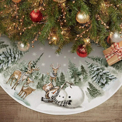クリスマススカート｜クリスマスツリースカート 雪だるま＆トナカイ｜誉PRINTING