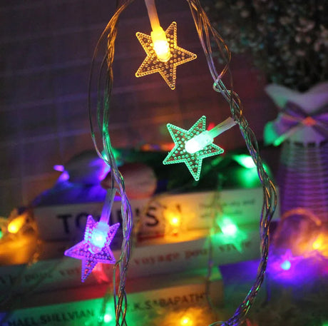 イベント・クリスマス装飾｜LEDスターライトストリング 電池式 1.5m/3m