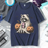 イベント・ハロウィングッズ｜ メンズ アライグマゴースト柄Tシャツ（XS～3XL）