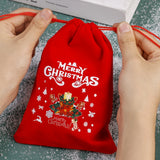イベント・クリスマス装飾｜クリスマス柄ベルベット巾着バッグセット(XS/S/M/L)