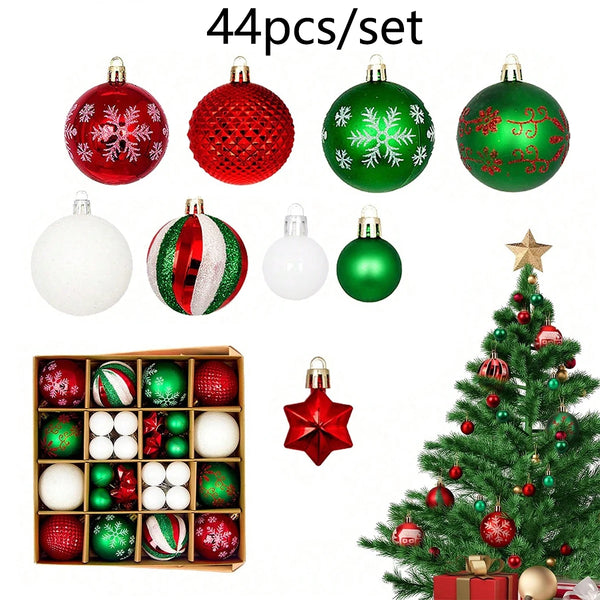 クリスマスオーナメント｜クリスマスツリー用吊り下げボール44個セット