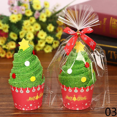 【イベント・クリスマスグッズ】可愛い！クリスマスラッピング ハンドタオル(30×30cm)