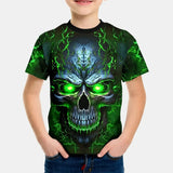 イベント・ハロウィングッズ｜スカルプリント半袖Tシャツ（110c～160c）